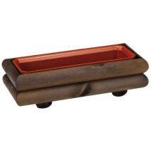 Set 2 Fioriera in Legno Color Castagno 57x25x16 cm con Vaschetta