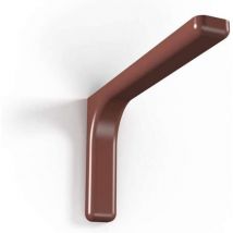 Confezione 2 staffe di supporto in acciaio zinco cromato con copertura plastificata per fissaggio mensole a parete - 12 cm Brown