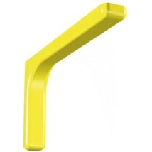 Confezione 2 staffe di supporto in acciaio zinco cromato con copertura plastificata per fissaggio mensole a parete - 24 cm Yellow