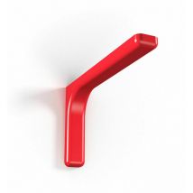 Confezione 2 staffe di supporto in acciaio zinco cromato con copertura plastificata per fissaggio mensole a parete - Red - 18 cm
