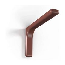 Confezione 2 staffe di supporto in acciaio zinco cromato con copertura plastificata per fissaggio mensole a parete - Brown - 24 cm