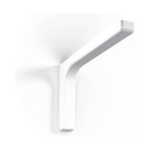 Confezione 2 staffe di supporto in acciaio zinco cromato con copertura plastificata per fissaggio mensole a parete - White - 18 cm