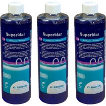 Confezione 3 Superklar. Chiarificante liquido 0,5 l. Bayrol