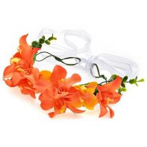 Corona di fiori Boho Corona floreale artificiale Copricapo da sposa Verde per cerimonia di matrimonio Festa Festival Summer Beach Giallo