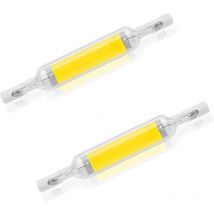 Ulisem Confezione da 2 Lampadine LED R7S da 10W 78mm Dimmerabile Bianco Freddo 6000-6500K 100W Alogena J78 Tubo Base R7S a Doppia Attacco con Angolo