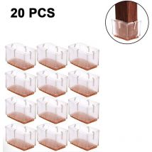 Confezione da 20 Protezioni per Gambe di Sedie per Pavimenti in Legno Coprigambe Trasparenti per Sedie Protezioni per Pavimento in Silicone per Gambe