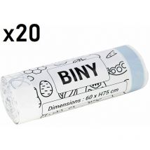 Confezione da 20 sacchetti per rifiuti 50L biny