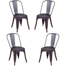 Nest Dream - Confezione da 4 sedie impilabili - Bistro - Nero