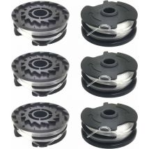 Confezione da 6 bobine di ricambio per decespugliatore lidl Parkside prta 20-Li A1, B2, C3, prt 550 A1, A3, prt 300 A1
