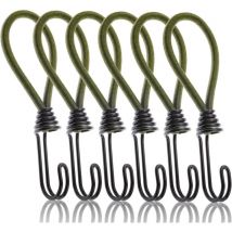 Confezione da 6 corde elastiche Bungee Bungee Corda elastica con ganci, Corda elastica con ganci in metallo per legare teloni all'aperto, Blocco