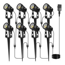 Confezione da 8 luci paesaggistiche per esterni a led a bassa tensione con trasformatore IP65 impermeabile per passerelle, passerelle, ponti piscina