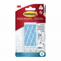 Command - Linguette adesive resistenti all'acqua, trasparenti, confezione da 8
