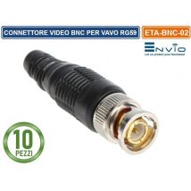 Envio - confezione multipla 10 pezzi connettore bnc maschio a vite finale per cavo coassiale RG59 cctv dvr