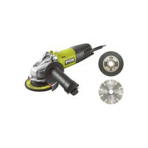 Confezione Ryobi Smerigliatrice angolare RAG750-115G - 750W - 6 dischi - RAK6AGD115 - 115mm