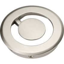Confurn Kabeldurchgang Orbit Ø 90mm, Kabelmanagement Kabeldurchführung Mit Aufklappbarem Mittelteil, Zinkdruckguss, Alufarbig