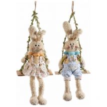 Conigli di Pasqua con Altalena Set da 2 Idea Regalo