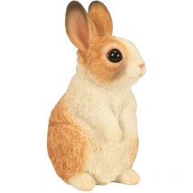 Coniglio marrone bicolore in resina 14 cm