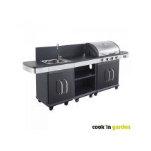 Cook'in Garden - Conjunto fidgi 4 + mesa auxiliar + fregadero - Cook in Garden