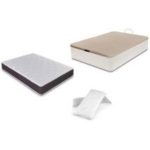Dormidan - conjunto Canapé abatible + colchon + almohada - Blanco - 105x190