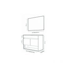 Conjunto con mueble de baño estilo nordico nebari 3 piezas 100x40 cm Blanco Brillo - Blanco Brillo