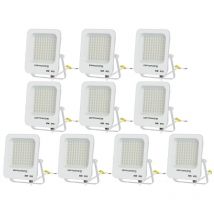 Optonica - Conjunto de 10 50W led proyectores blanco impermeable IP65 4500lm 250W Natural blanco 4500K