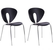 Beliani - Conjunto de 2 sillas de apilables comedor moderno asiento de plástico sin reposabrazos negro Tracy