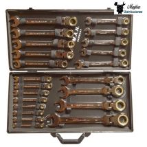 Conjunto de 22 llaves de triquete flexiblen en maleta