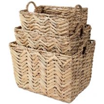 Conjunto de 3 cestas altas de jacinto de agua.