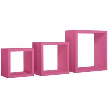Ahd Amazing Home Design - Estantes de pared cúbicos conjunto de 3 pc mod. Rubic Fucsia