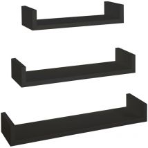 Ahd Amazing Home Design - Estantes de pared conjunto de 3 pc mod. Calamita Negro