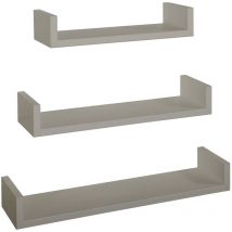 Ahd Amazing Home Design - Estantes de pared conjunto de 3 pc mod. Calamita Marrón topo