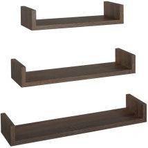 Ahd Amazing Home Design - Estantes de pared conjunto de 3 pc mod. Calamita Nogal aserrado