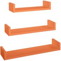 Ahd Amazing Home Design - Estantes de pared conjunto de 3 pc mod. Calamita Naranja