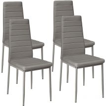 Conjunto de 4 sillas de comedor de estilo contemporáneo - Gris