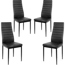 Wyctin - Conjunto de 4 sillas de comedor de estilo contemporáneo - Negro