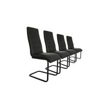 Mog Casa - Conjunto de 4 sillas de comedor en Piel sintética Patas negras S9 – Dimensiones: 44x57x103cm (Patas Negro)