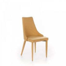 Iperbriko - Conjunto de 4 sillas de tela Myriam amarillo ocre sts