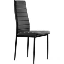 Mog Casa - Conjunto de 6 sillas negro de Comedor con Patas metálicas y tapizadas de Piel sintética alcochado