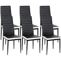Conjunto de 6 sillas de comedor de estilo contemporáneo - Principal en blanco y negro