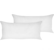 Beliani - Conjunto de almohadas cojín para dormitorio rectangular 40 x 80 cm algodón de Japara funda lyocell relleno de poliéster perfil bajo blanco