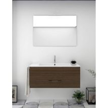 Decohor - Conjunto De Baño Bragi Con Mueble Bajo Lavabo, Lavabo Y Espejo ¡con Toallero De Regalo Varios Colores Y Medidas Marrón 60cm