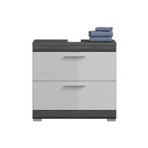 Meublorama - Conjunto de baño scott – Mueble bajo lavabo, espejo y columna