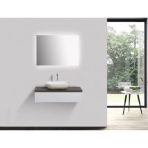Bernstein - Mueble de baño Vision 800 blanco mate - espejo y lavabo opcionales:Con espejo led 2073, Sin adicional. abertura, Con lavabo O-540
