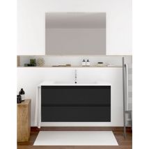 Conjunto de Baño Suspendido Ibiza de 2 cajones - 7 colores distintos -15 medidas - incluye mueble, lavabo y espejo - Grafito 120 x 45 cm 2 Senos
