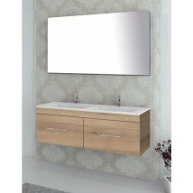 Conjunto de Baño Suspendido Florencia cajones - 8 colores distintos -14 medidas - incluye mueble, lavabo y espejo - Estepa 120 x 45 cm 2 Senos
