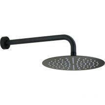 Mamoli - Conjunto de brazo de ducha de 40 cm y rociador de Ø25 cm en acero inoxidable AISI316L en color negro mate 0000317SK02K Negro mate