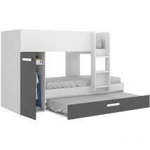 Dkit - Conjunto de cama tren Torreblascopedro en blanco-grafito 150 cm(alto)271 cm(ancho)111 cm(largo)