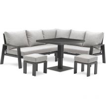 Parisgarden - ibiza - Juego de comedor de jardín de aluminio de 7 plazas - paris garden