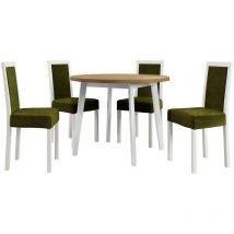 Mobilier1 - Conjunto de comedor Victorville 306, Blanco, 75x0x0cm, Diámetro: 100, Número de asientos: 4, Estilo: Contemporary