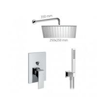 Conjunto de ducha completo 250x250 mm en latón cromado - Alpi